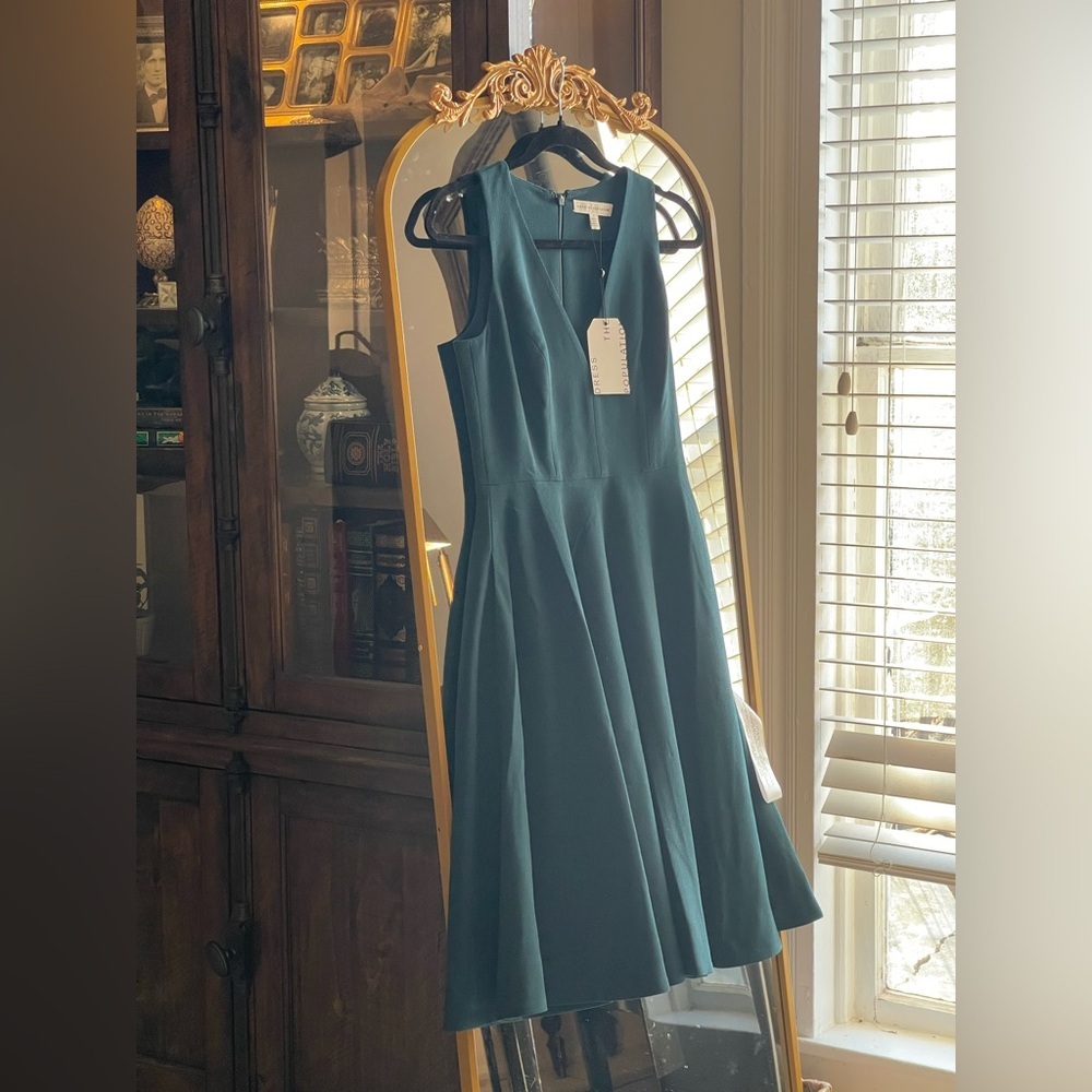 Dress The Population NWT Pine Green Catalina Fit & Flare Dress
